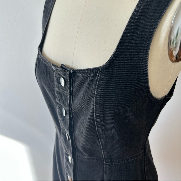 Washed Black Denim Button-up Mini Dress - Picture 6 of 11